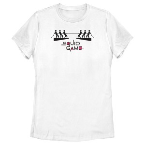 Women's Squid Game Stick Figure Tug of War T-Shirt - 1 of 4