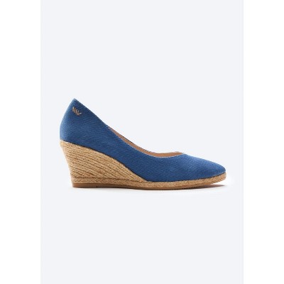 Viscata Roses Limited Edition Canvas V Cut Espadrille Wedges Blue 8 ...