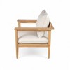 Outdoor Acacia Wood Lounge Chair with Beige Cushions,Wide Backrest and Armrests–The Pop Home - 3 of 4