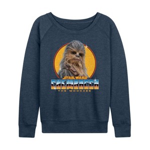 Women's - Star Wars - Chewbacca Lightweight French Terry Wide Neck Long Sleeve Shirt - 1 of 4