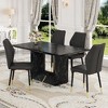 NicBex 5-Piece Dining Set, Black Marble Table with O-Shaped Legs & 4 PU Upholstered Chairs, Kitchen Table and Chair Set - 3 of 4