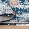 Lyngins Vintage Floral Area Rug, Machine Washable Rug for Living Room, Ultra-Soft Faux Cashmere, Vintage Rug (No Shedding), Blue/Beige - 3 of 4