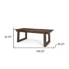 HomeRoots 106" Dark Brown Solid Wood Self-Storing Leaf Sled Base Extendable Dining Table - 3 of 4