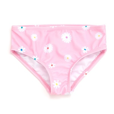 Ms. Rachel Little Girls UPF 50+ Peplum Tankini Top and Bikini Bottom Swim Set Pink — фото 5