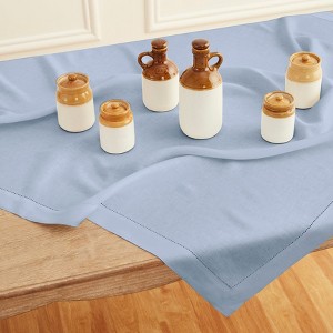 Solino Home Linen Classic Hemstitch Table Throw - 1 of 4