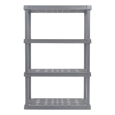 Gray 4-Tier Plastic Utility Storage Shelves