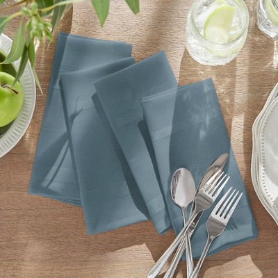 Shadow Blue Polyester Plaid Napkin Set of 4