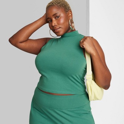 Wild Fable Women's Snap-Front Rib Knit Tiny Tank Top Green Large –  Biggybargains