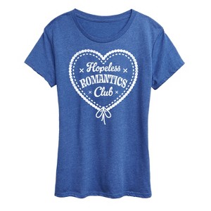 Women's - Instant Message - Hopeless Romantics Club Short Sleeve Graphic T-Shirt - 1 of 4