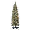 Home Heritage Stanley Pine Artificial Christmas Tree, PreLit 150 Clear Lights, 5' with Rotating Metal Base Stand for Living Spaces, Green - 3 of 4