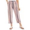 Collections Etc Striped Cuffed Hem Pull-On Elasticized Waist Capris - 2 of 4