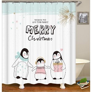 Merry Christmas Shower Curtains for Bathroom Waterproof Fabric Bath Curtain Durable Soft Stylish Bathroom Decor 72x72 Inch - 1 of 1