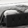 Bed Frame, Upholstered Platform with Adjustable , Upholstered Bed Frame with Linen Fabric Wrap, Platform Bed with USB Ports,Gray Queen Size - 3 of 4