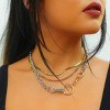 Slate by Rebl Herringbone Chain Necklace  18K Gold Plated Stainless Steel - 2 of 3