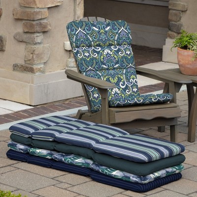 Sapphire Aurora Blue Damask Outdoor Adirondack Chair Cushion