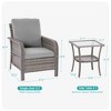 Sonkuki 3 Pieces Outdoor Patio Furniture Sets, Rattan Chair with Table Wicker Set for Backyard Porch, Garden, Poolside, Balcony - 3 of 4