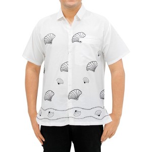 LA LEELA Men's Casual Button Down Short Sleeves Hawaiian Shirt Beach Aloha Party Holidays Shirts Summer Stylish Vacation Tops - 1 of 3
