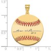 Black Bow Jewelry 14K Gold Plated Trevor Hoffman Signature MD Enamel Baseball Pendant - 4 of 4