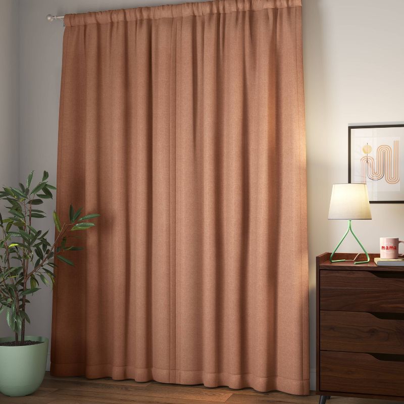 Room Darkening Heathered Thermal Window Curtain Panel Orange - Room Essentials™, 4 of 7