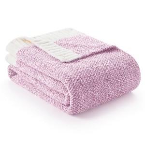 Snuggle Sac Soft Reversible Throw Blanket Knitted Blanket Cozy Bedding Blankets for Couch Sofa Bedroom - 1 of 4