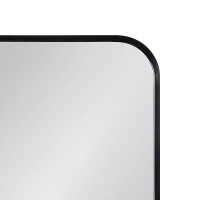 Zayda Sleek Black Aluminum Rectangular Wall Mirror 30x42