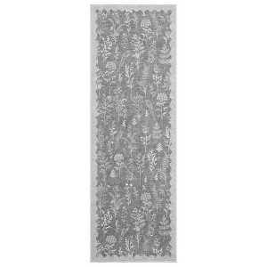 Indoor Modern Botanical Living Room Bedroom Area Rugs for Home Decor, Washable Non Slip Dining Room Carpet, Foldable Thin Mat - 1 of 4