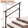 COZONY Metal Handrails for Outdoor Steps, Adjustable Stair Railing with All-Weather Coating, Heavy Duty Hand Rail Kit for Porch, Stairs, Balcony - 2 of 4