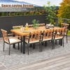 Tangkula 9 PCS Patio Dining Set Acacia Wood Table w/ Soft Cushions and 1.9" Umbrella Hole - 3 of 4