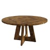 47-Inch Round Large Dining Table Set for 4 to 6, Farmhouse Dinner Table with Wooden Top and Legs - (No Chairs) - 2 of 4
