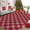 Coolmee Christmas Living Room Area Rug Machine Washable Rugs Carpet Indoor Door Mat Non-Slip Snowflake Rug for Bedroom Kitchen Green - 3 of 4