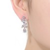 Guili Sterling Silver Rhodium Plated Drop Earrings with Clear Cubic Zirconia, a Classic and Minimalist Sparkle for Everyday Sophistication - 2 of 3