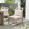 Greemotion 2pc Bordeaux Outdoor Brushed Metal Armless Patio Armless Chair with Cushions Brown - 2 of 4