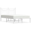 vidaXL Metal Bed Frame with Headboard White 53.1 in.x74.8 in. - 2 of 4