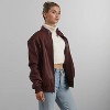 Members Only Women's Faux Leather Iconic Racer Jacket (Men's Cut) - 3 of 4