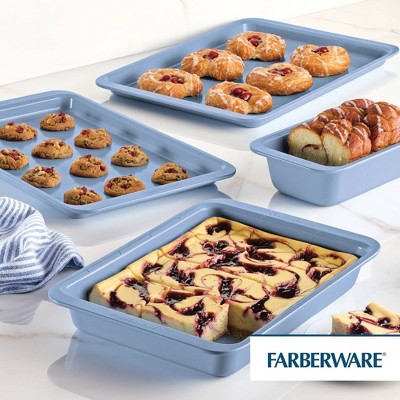 Farberware Easy Solutions 4-Piece Light Blue Nonstick Bakeware Set