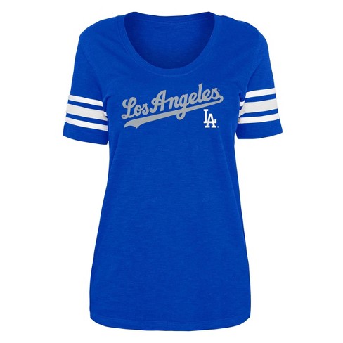 Soft As A Grape Women's Los Angeles Dodgers Sequin Marled T-shirt