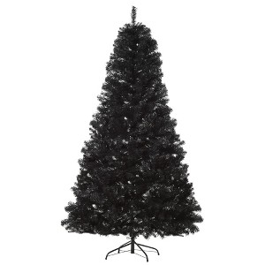 NAYSAYE 7ft Artificial Christmas Tree Unlit Douglas Fir with 1346 Realistic Branch Tips for Halloween and Holiday Decor, Black, 50.5"*50.5"*82.8" - 1 of 4