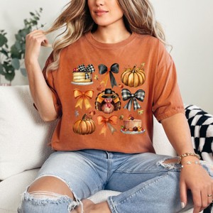 Simply Sage Market Turkey Coquette Garment Dyed Tee - M - Yam - 1 of 4
