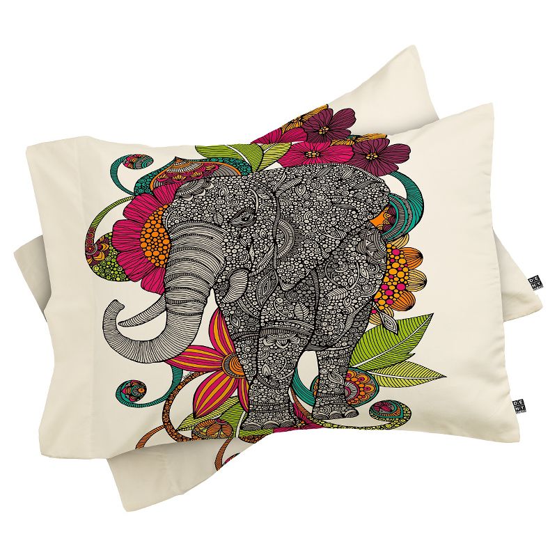 Valentina Ramos Ruby the Elephant Lightweight Pillowcase Standard Cream - Deny Designs, 1 of 5