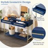 KIGFTSOD Entryway Table, Console Table with Two Drawers, Retro Hallway Table with Striking Geometric Design for Entryway and Living Room - 4 of 4