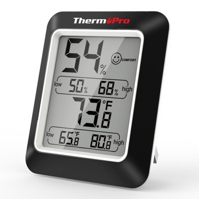 Thermopro Tp60sw Digital Hygrometer Indoor Outdoor Thermometer Wireless  Temperature And Humidity Gauge Monitor Room Thermometer In Black : Target