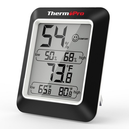 ThermoPro TP50W Digital Hygrometer Indoor Thermometer Room Thermometer and  Humidity Gauge with Temperature Humidity Monitor in Black