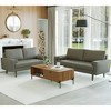 Luige 2 Piece Mid-Century Modern Square Arm Faux Leather Sofa and Loveseat Set - Tree City - 2 of 4