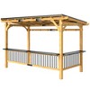 Outsunny 13' x 6' Wooden Grill Gazebo, Hardtop Outdoor BBQ Gazebo with with Metal Roof, 2 Bar Shelves and 6 Hooks for Patio, Deck, Yard, Natural - 4 of 4