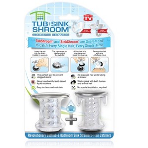 TubShroom & SinkShroom Chrome Combo Pack for Tub and Bathroom Sink Drain Protection - 1 of 1