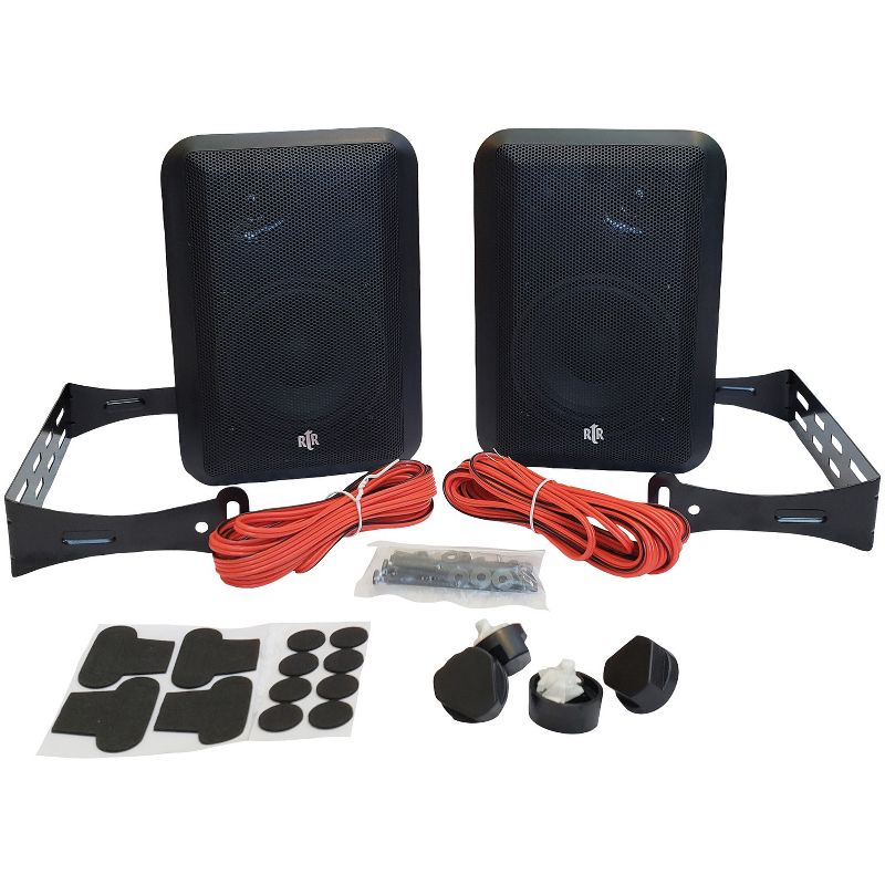 BIC America RtR® Series RTRV44-2 4-In. Indoor/Outdoor Weather-Resistant Speakers, 100 Watts (Black), 4 of 6