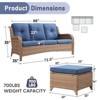 Gymojoy Outdoor 3-Seat Sofa PE Wicker Sofa Rattan Patio Sofa Couch For Garden - 2 of 4