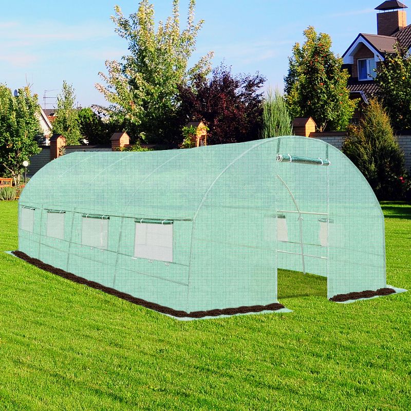 10'X6.5'X20' Walk-in Greenhouse Backyard Grow Tents Steel Frame 8 Windows, 5 of 11