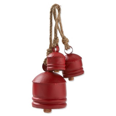 tagltd Classic Artisan Made Bell Set Of 3 Red