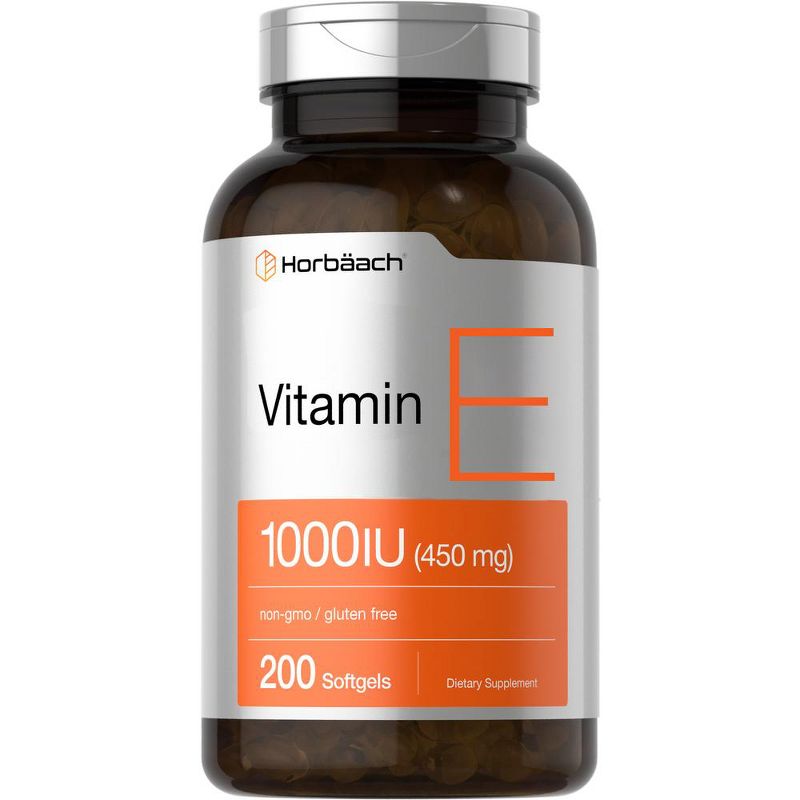 Horbaach Vitamin E 1000IU | 200 Softgels, 1 of 4